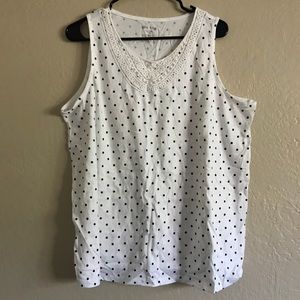 White Stag 2X polka dot Tank NWOT